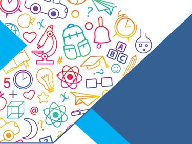 Graphic image with school icons