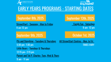 Early Years Programs - Starting Dates