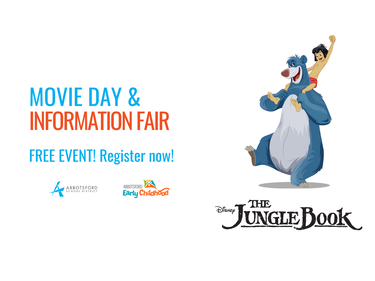 Movie day banner with Jungle Book characters